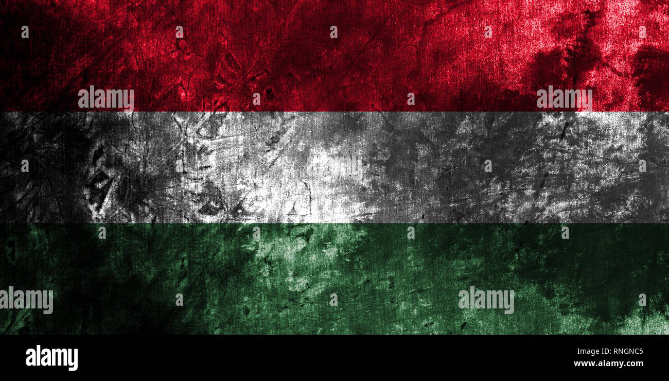 Ancien drapeau Hongrie grunge background Banque D'Images