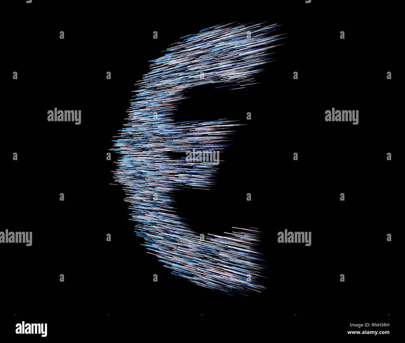 Euro composé de lignes de données technologiques Banque D'Images