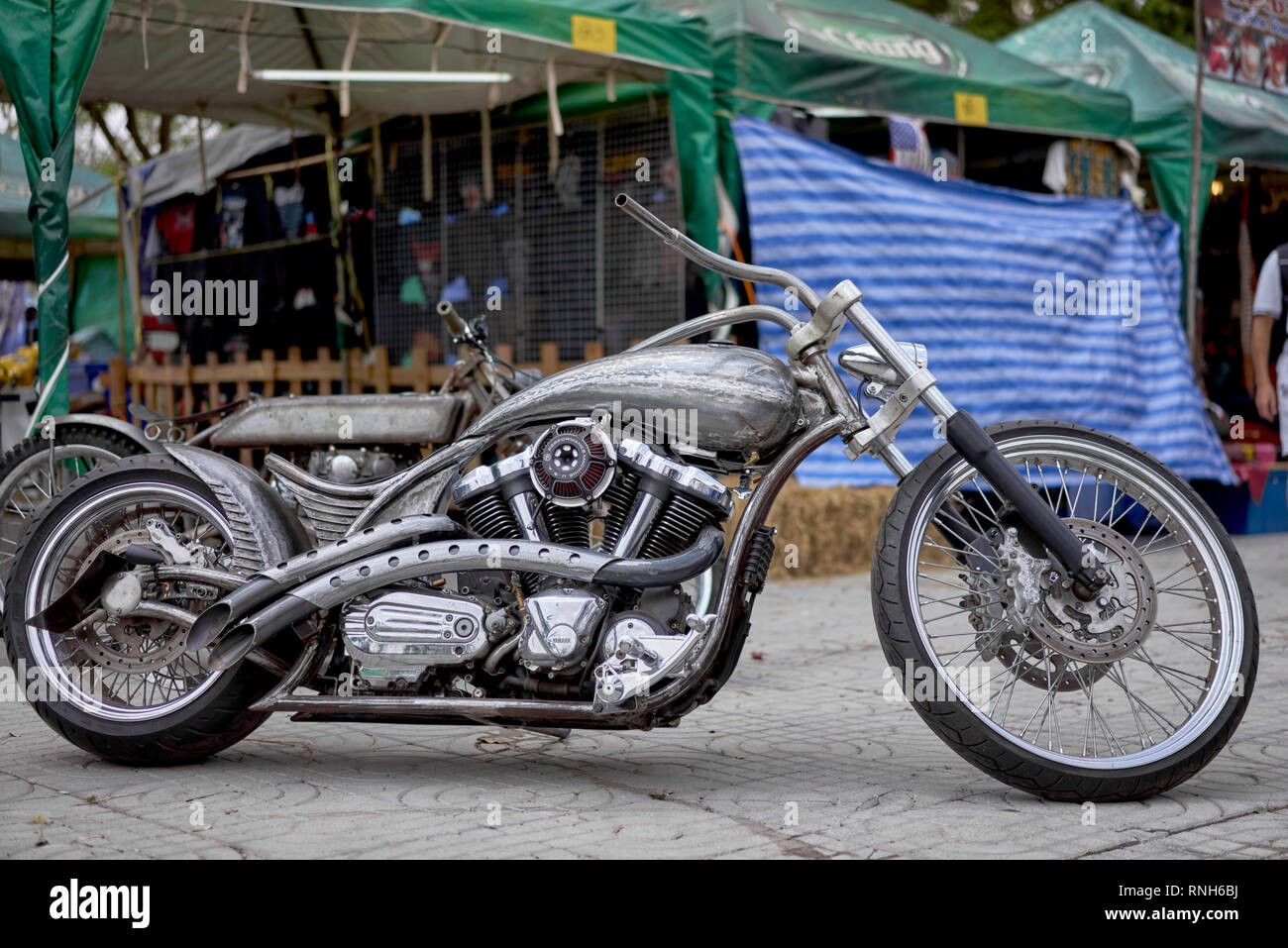 Moto Chopper Yamaha moto personnalisée. Banque D'Images