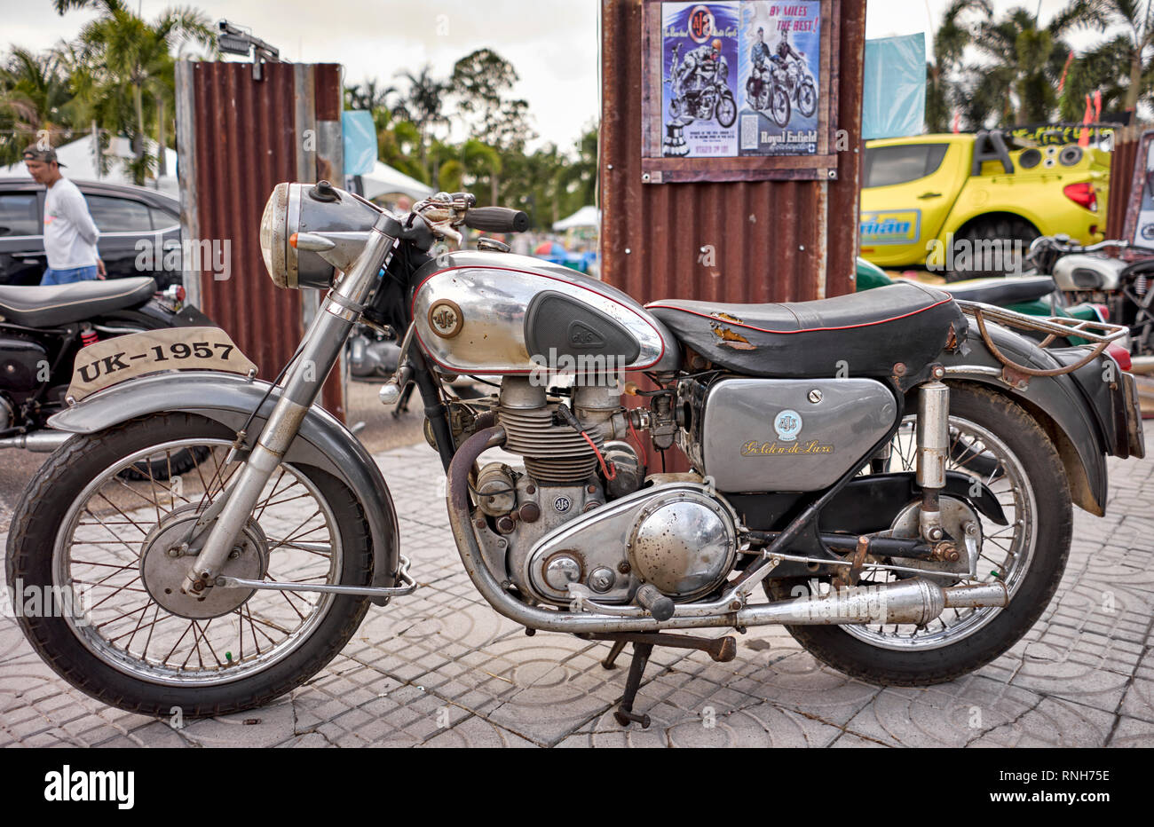Vintage 1957 SJA moto, moto britannique Banque D'Images