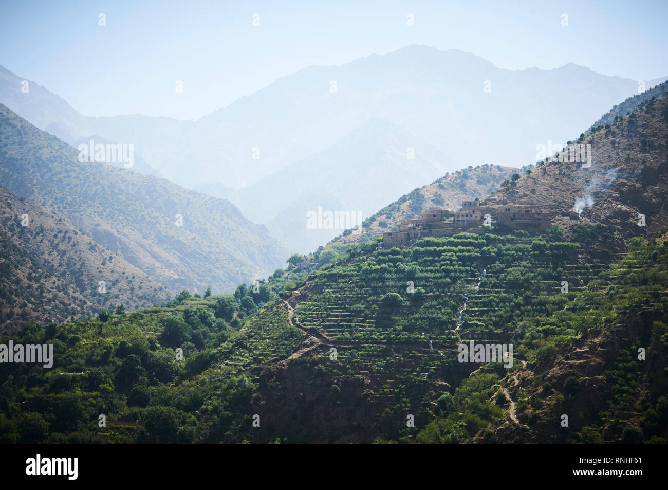 Les montagnes de Setti Fatma, les montagnes de l'Atlas, Maroc, Afrique du Nord. Banque D'Images