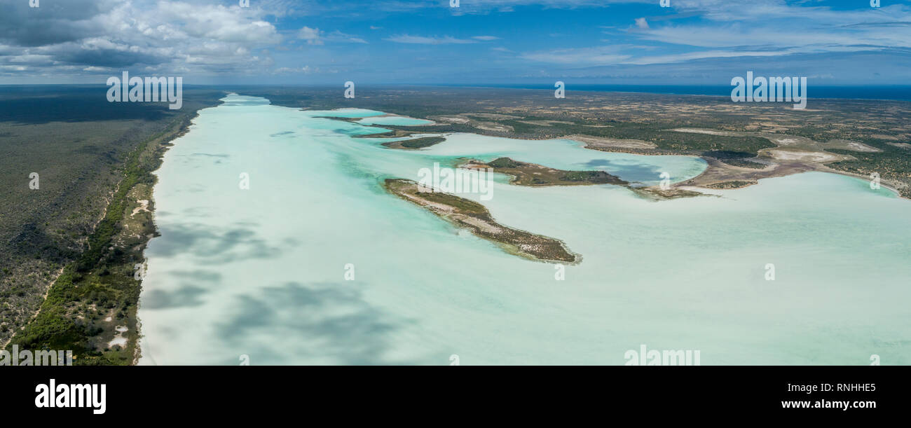 Du Lac Tsimanampetsotsa aérienne, Madagascar Banque D'Images