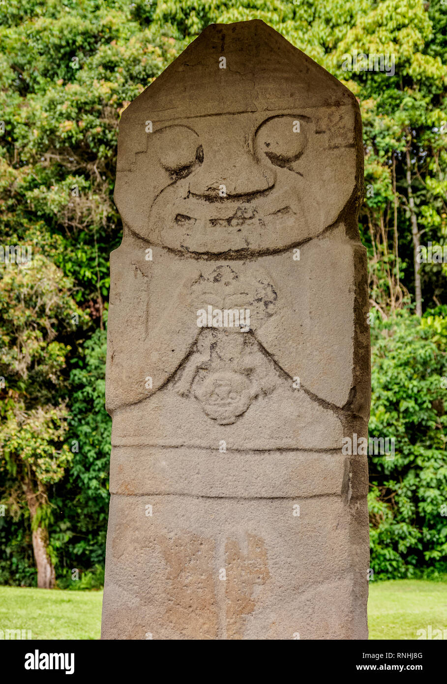 Sculpture précolombien, Parc archéologique de San Agustin Huila, ministère, Colombie Banque D'Images