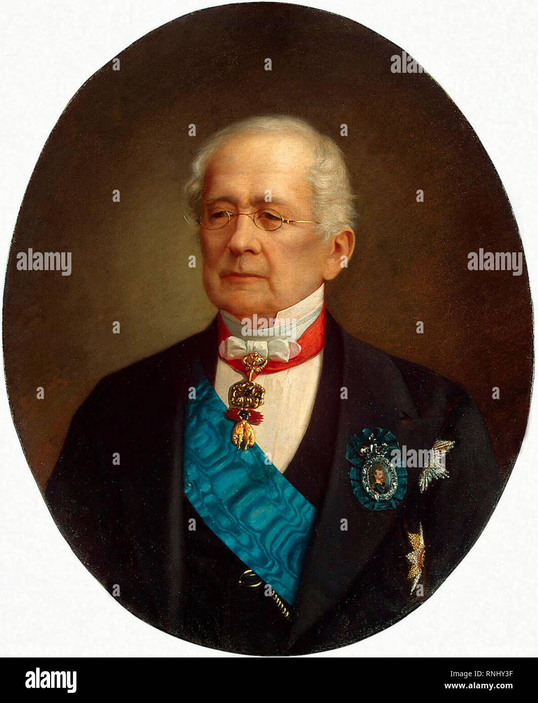 Portrait d'Alexander Mikhailovich Gorchakov (1798-1883) - Nikolai Timopheevich Bogatsky, 1873 Banque D'Images