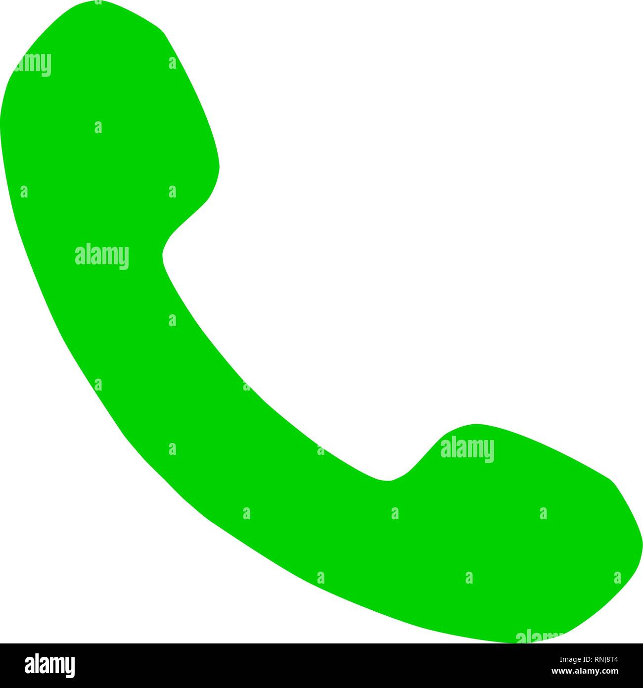 Symbole de téléphone icône - green simple, isolée - vector illustration Illustration de Vecteur