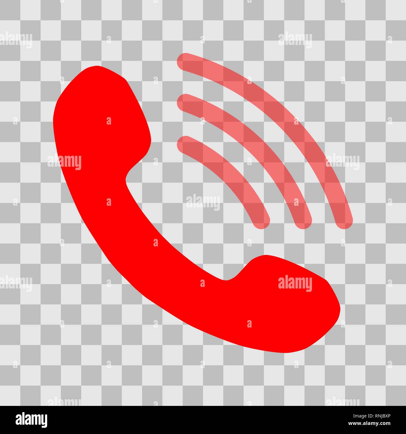 Téléphone avec l'icône Symbole vagues transparente - red simple, isolée - vector illustration Illustration de Vecteur