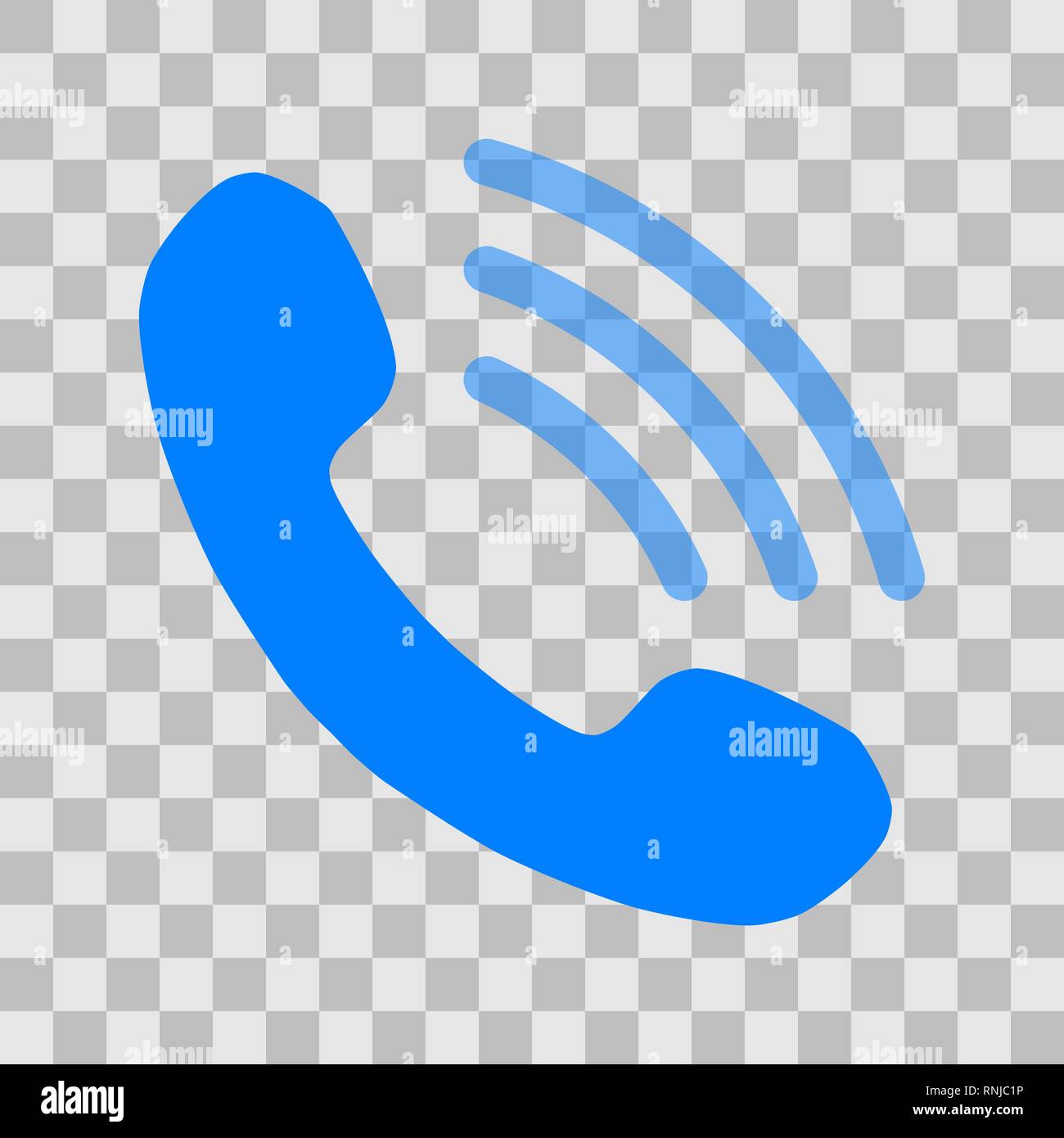 Téléphone avec l'icône Symbole vagues transparente - blue simple, isolée - vector illustration Illustration de Vecteur