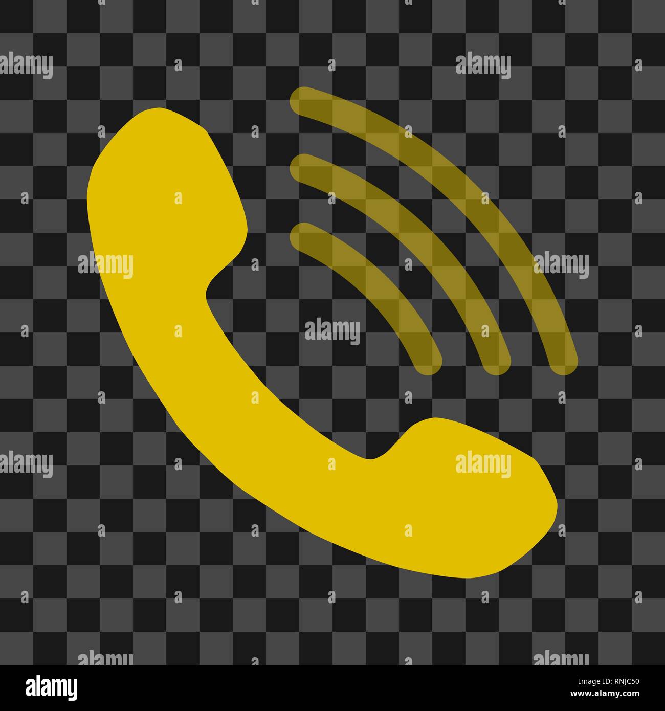 Téléphone avec l'icône Symbole vagues transparente - simple or, isolé - vector illustration Illustration de Vecteur