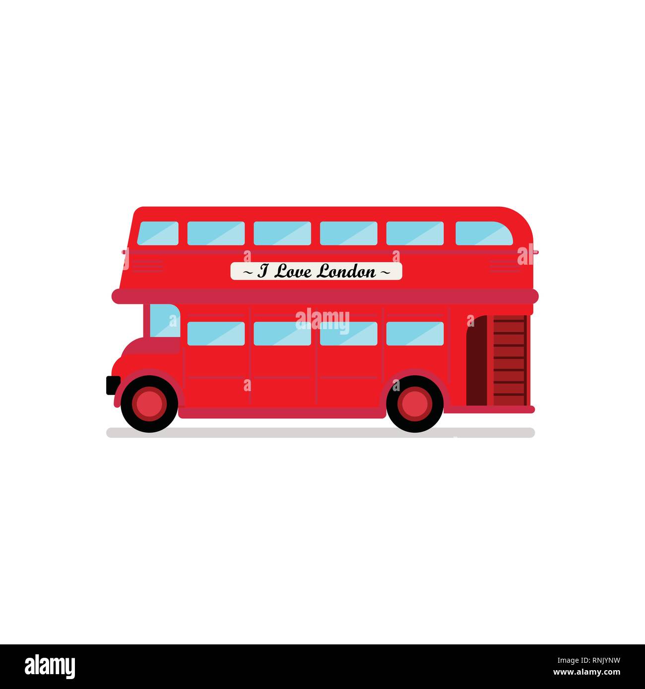 London city bus vector illustration. Isolé sur fond blanc Illustration de Vecteur
