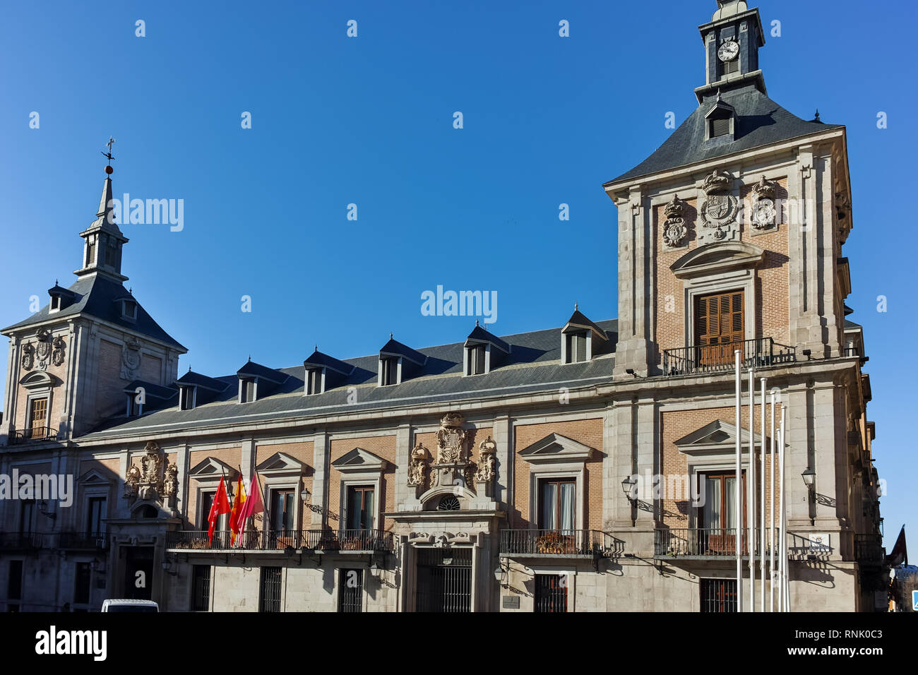 MADRID, ESPAGNE - 22 janvier 2018 : vue imprenable sur la Plaza de la Villa dans la ville de Madrid, Espagne Banque D'Images