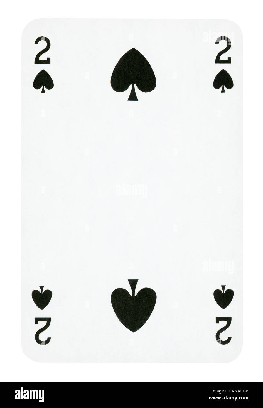 Deux de Pique jeu de carte - isolated on white (chemin inclus) Banque D'Images