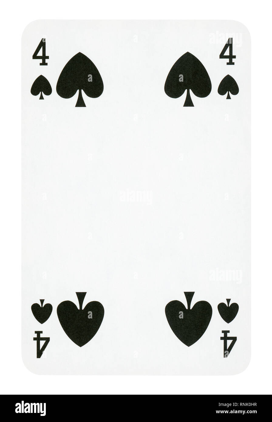 Quatre de pique jeu de carte - isolated on white (chemin inclus) Banque D'Images
