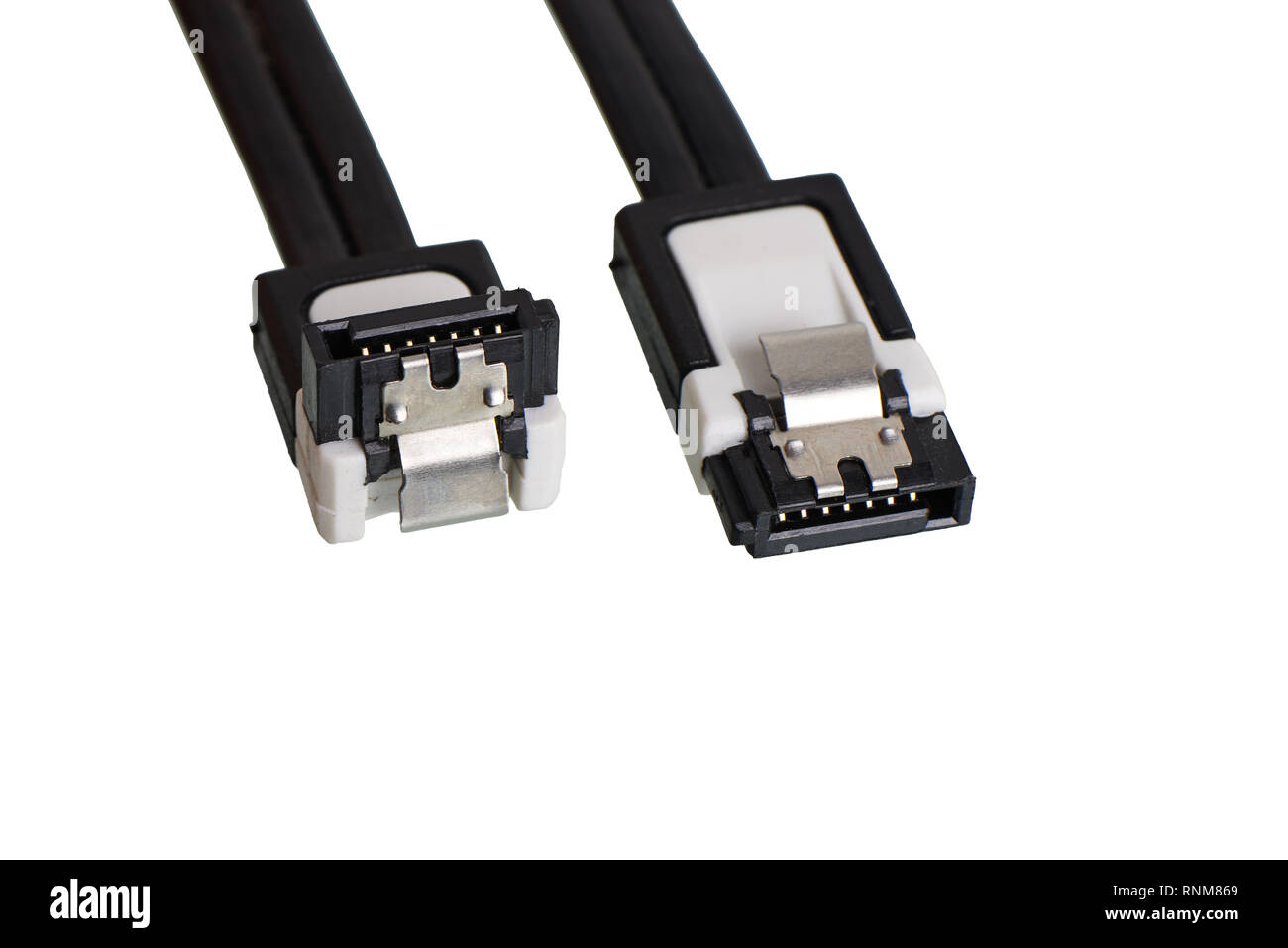 Close-up of SATA (Serial ATA série, pièce jointe au terminal de bus d'ordinateur), interface pour connecter des périphériques de stockage de masse Banque D'Images