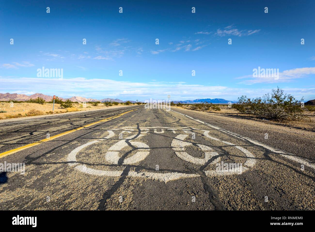 L'historique Route 66, Ludlow, CALIFORNIE, ÉTATS UNIS, Amérique du Nord Banque D'Images