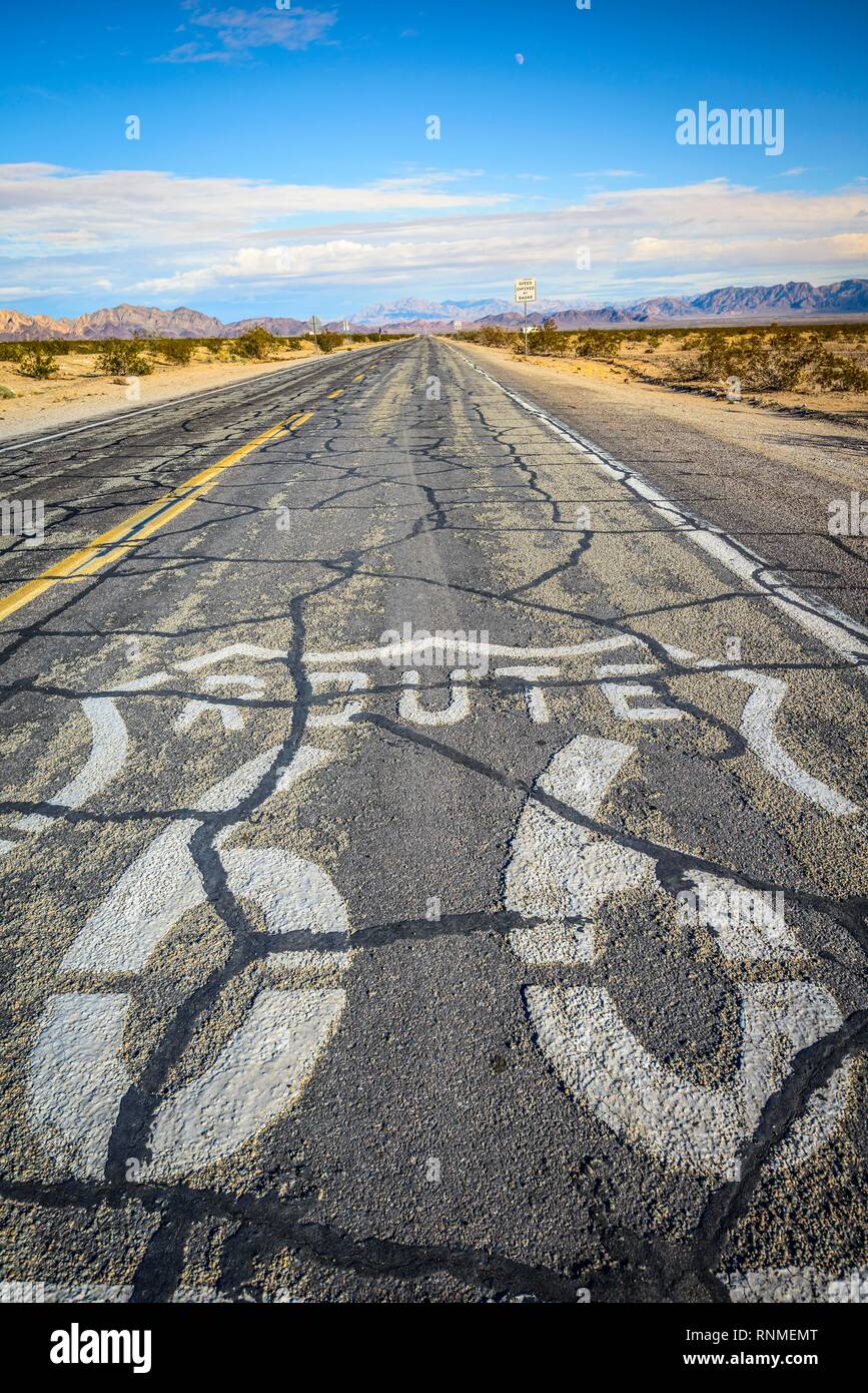 L'historique Route 66, Ludlow, CALIFORNIE, ÉTATS UNIS, Amérique du Nord Banque D'Images