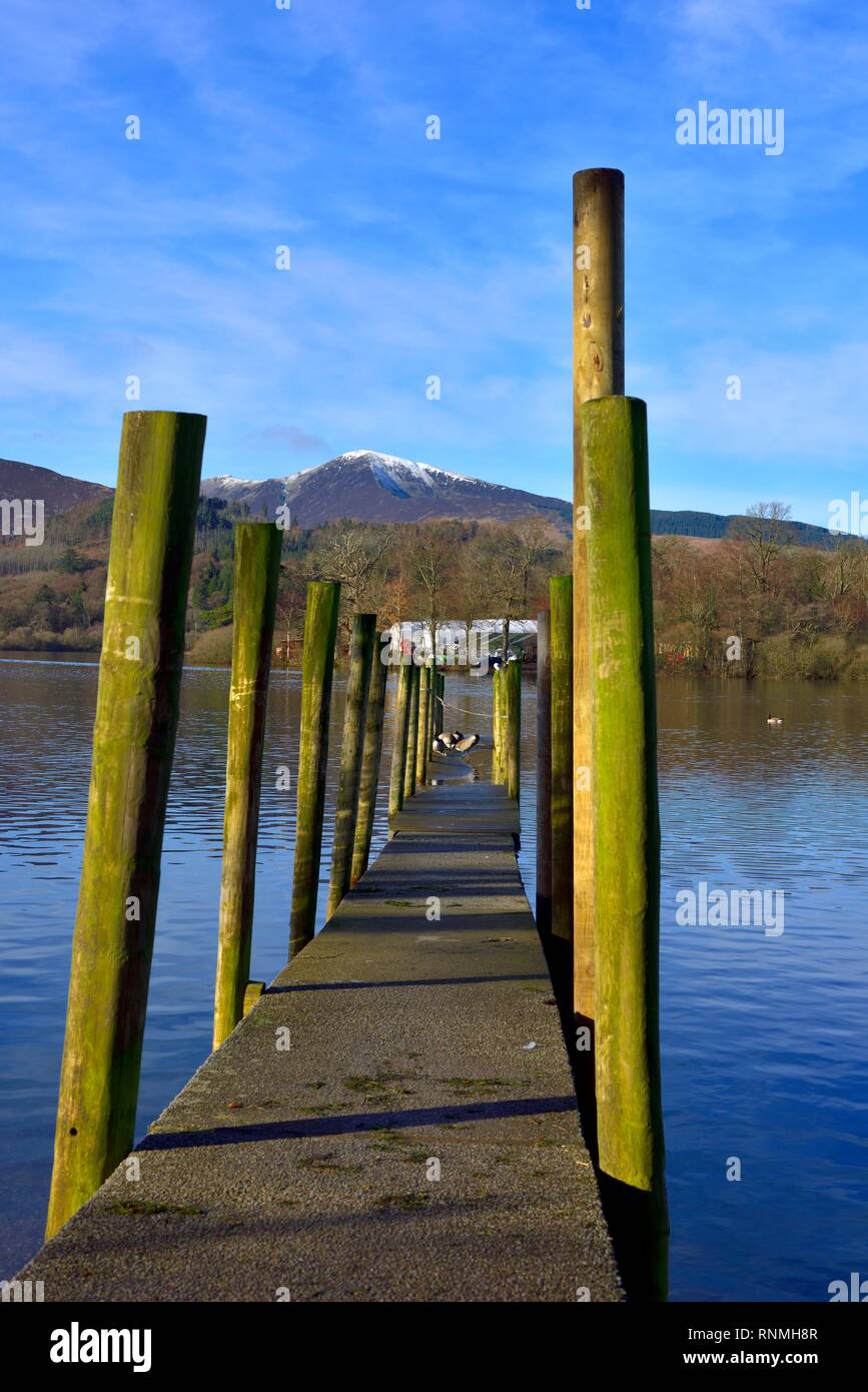 Derwent water Derwentwater lake landing,jetée,Keswick Lake District,Cumbria, Angleterre, Royaume-Uni Banque D'Images