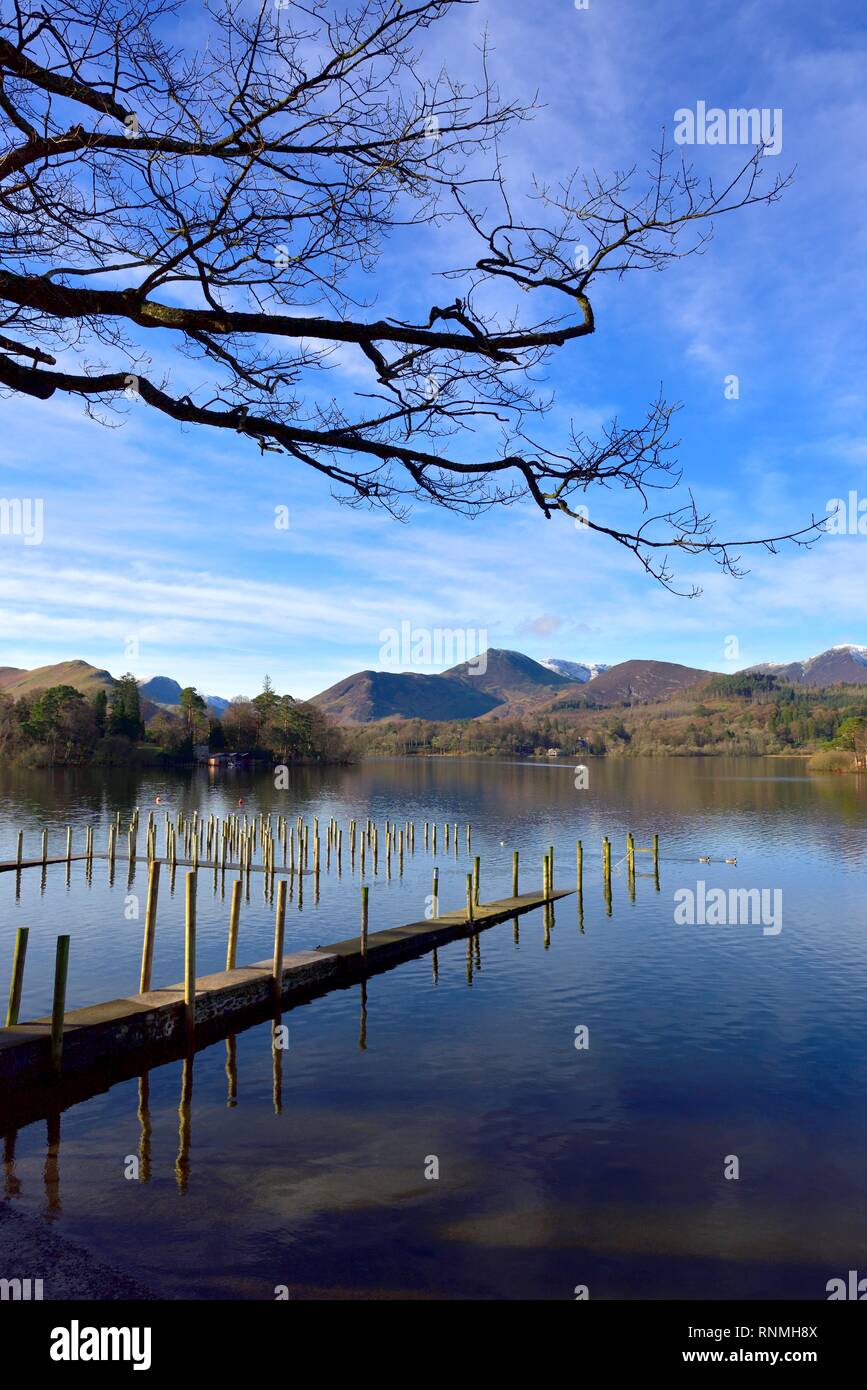 Derwent water Derwentwater lake landing,jetée,Keswick Lake District,Cumbria, Angleterre, Royaume-Uni Banque D'Images