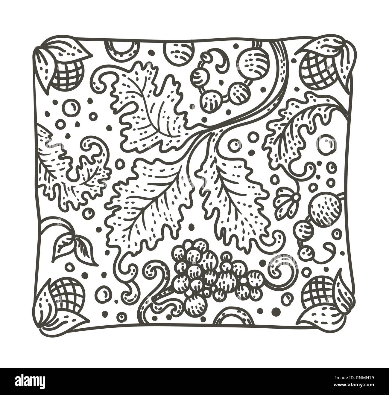 Raisin floral Vintage style néerlandais Pays-Bas vignette tile Illustration de Vecteur