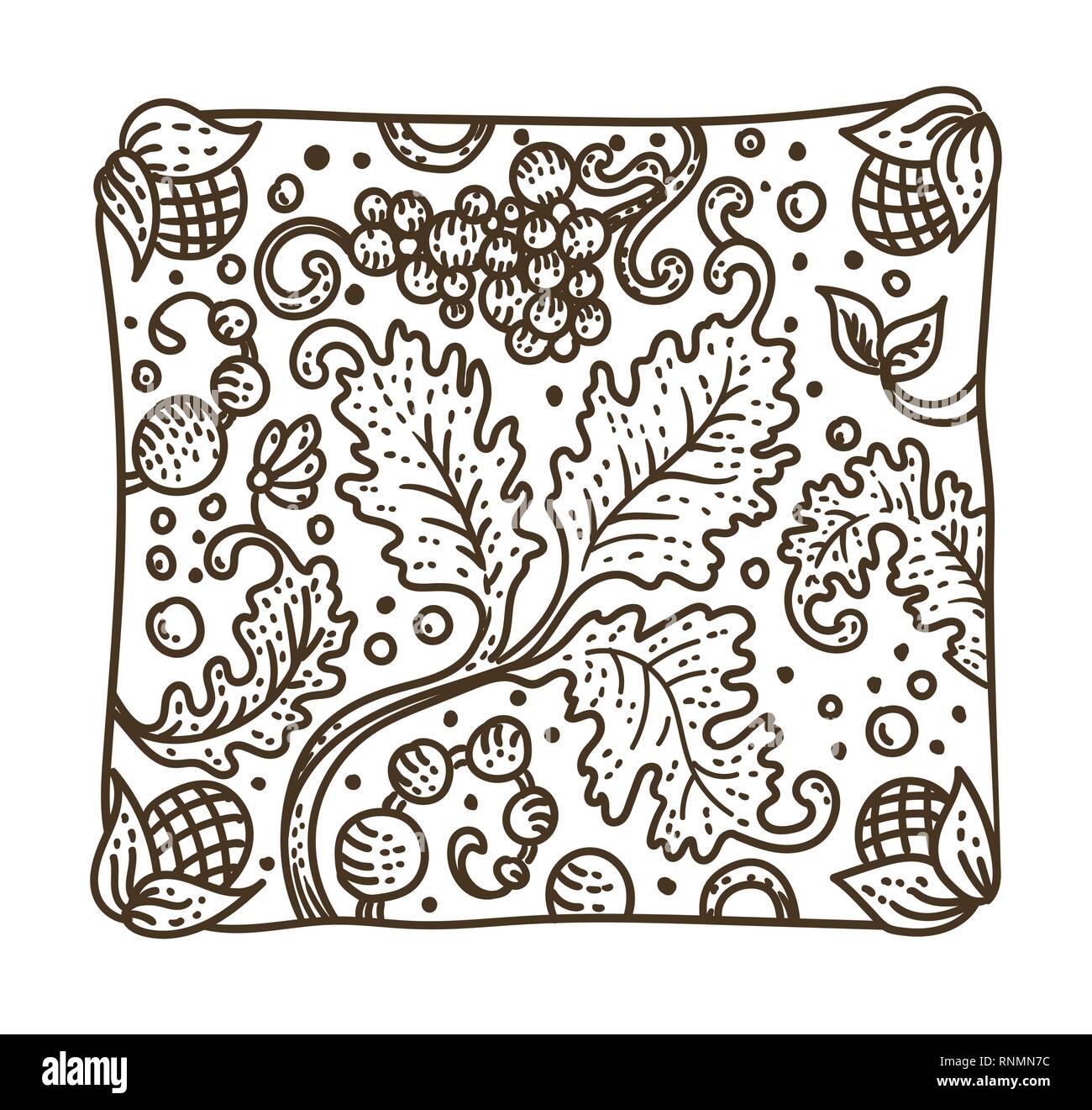 Raisin floral Vintage style néerlandais Pays-Bas vignette tile Illustration de Vecteur