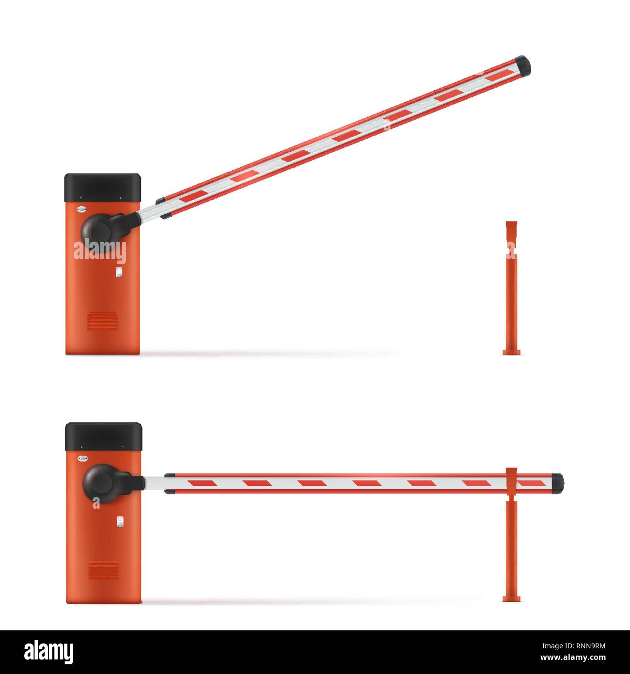 Vecteur réaliste Illustration détaillée de circuit ouvert et fermé la barrière de voiture. Dans le stationnement barrière Illustration de Vecteur