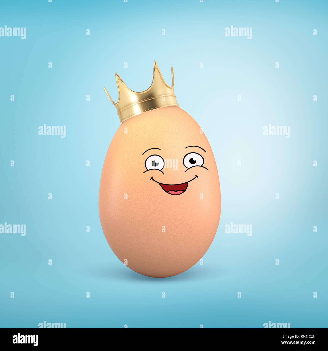Le rendu 3D d'un oeuf avec un dessin animé smiley face portant une  couronne. Produits alimentaires. Leader du marché. Art numérique Photo  Stock - Alamy