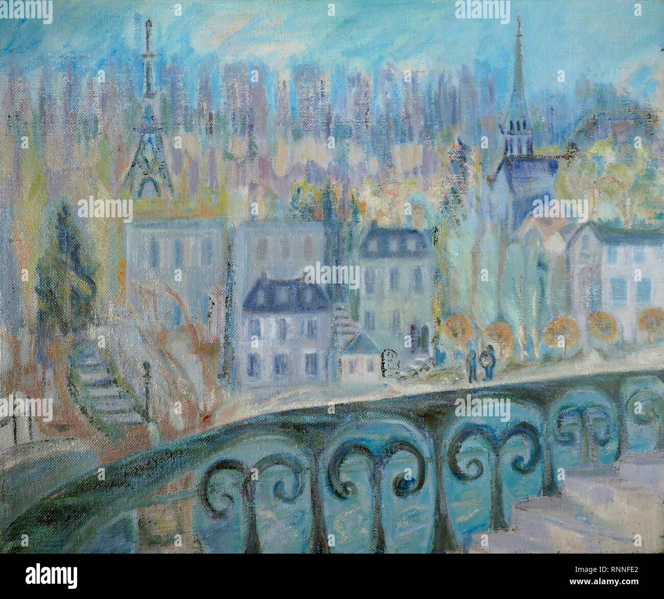 AJAXNETPHOTO. 2019. L'Angleterre. - T.G. L'art d'Eastland - VUE DE PARIS DE SAINT-CLOUD, FRANCE, peint par T.G.EASTLAND ; GRANDE HUILE SUR TOILE DE LIN LOURD. 20e siècle de style impressionniste DU TRAVAIL SUR 1984. Peinture non signée. PHOTO :© DANS CETTE COPIE NUMÉRIQUE DE L'ŒUVRE ORIGINALE/AJAX NEWS & FEATURE SERVICE. SOURCE : collection privée. REF:20011 GX191702 Banque D'Images