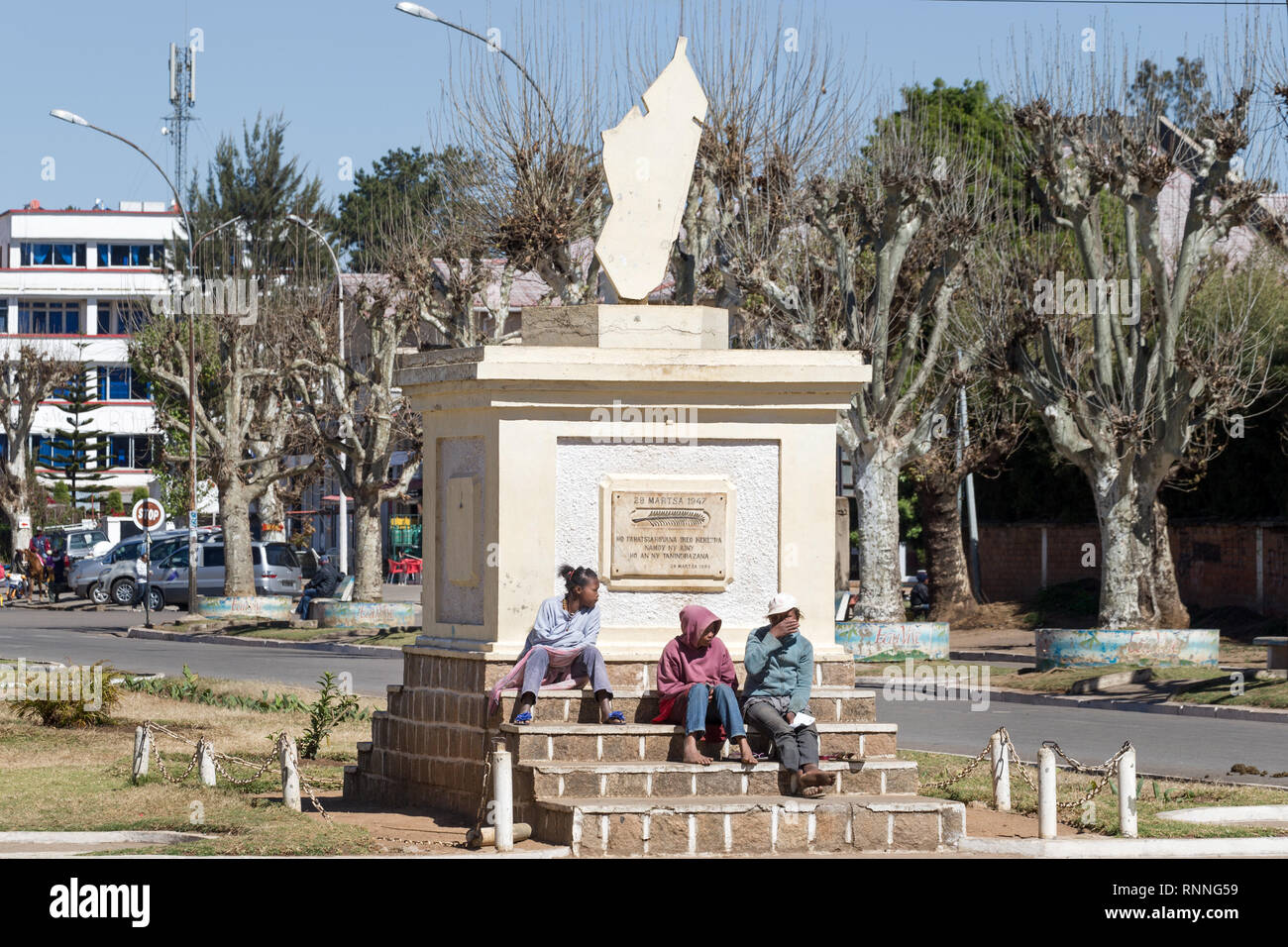 29 mars 1947 Monument à 1995 Antsirabe, Madagascar. Mémorial de l'insurrection malgache contre la colonisation française Banque D'Images