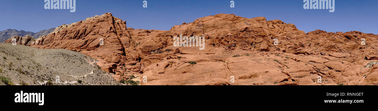 Vue panoramique d'une partie de la Calico Hills, Red Rock Canyon National Conservation Area, Las Vegas, Nevada, United States. Banque D'Images