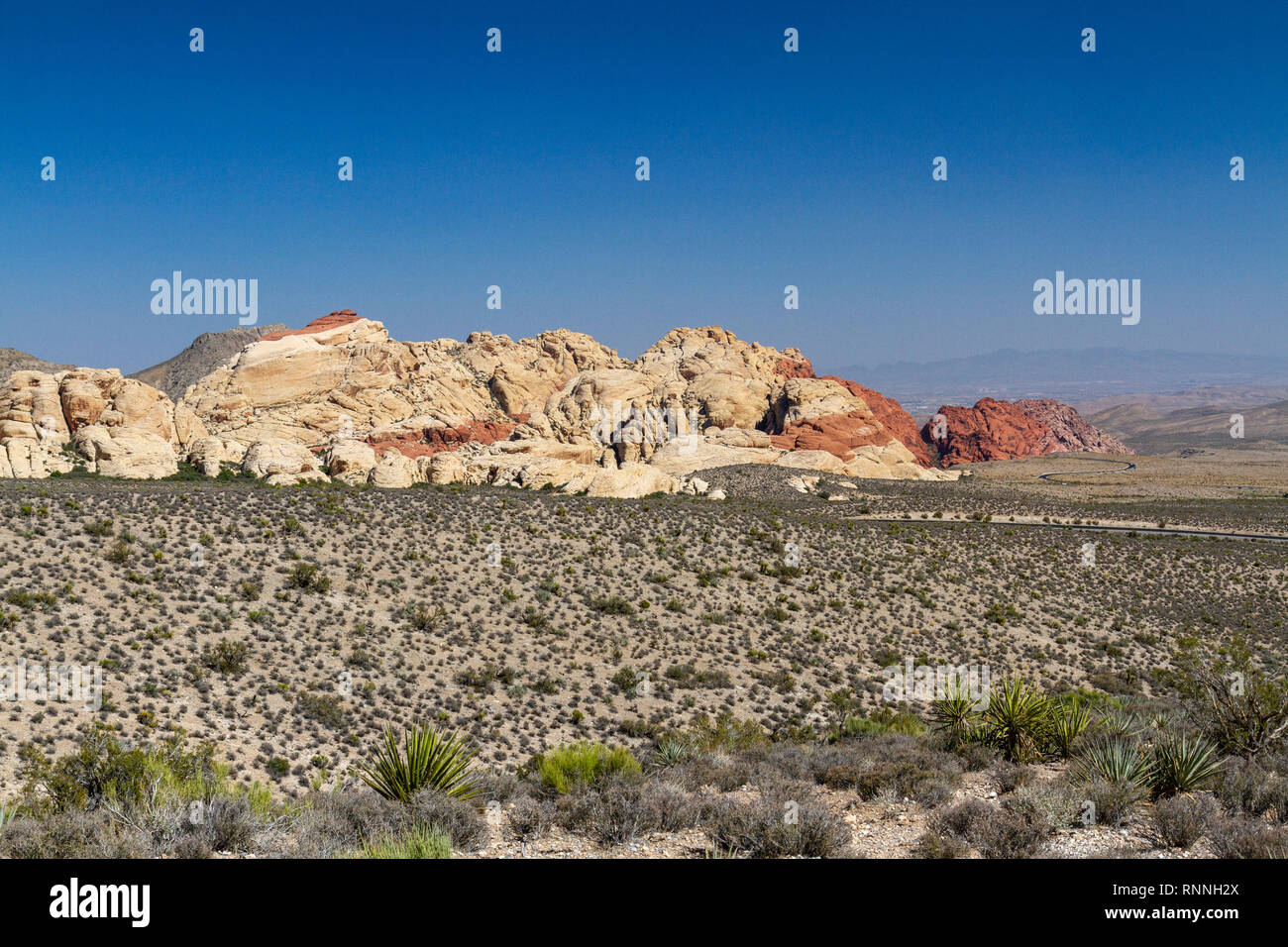 Le calicot Hills, Red Rock Canyon National Conservation Area, Las Vegas, Nevada, United States. Banque D'Images