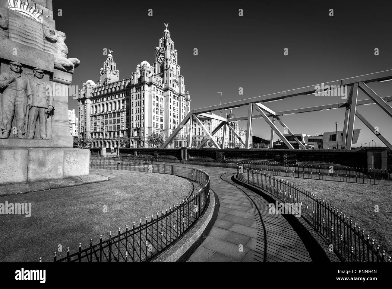 Historique de Liverpool Liver Building et de l'horloge, Liverpool, Angleterre, Royaume-Uni. Banque D'Images