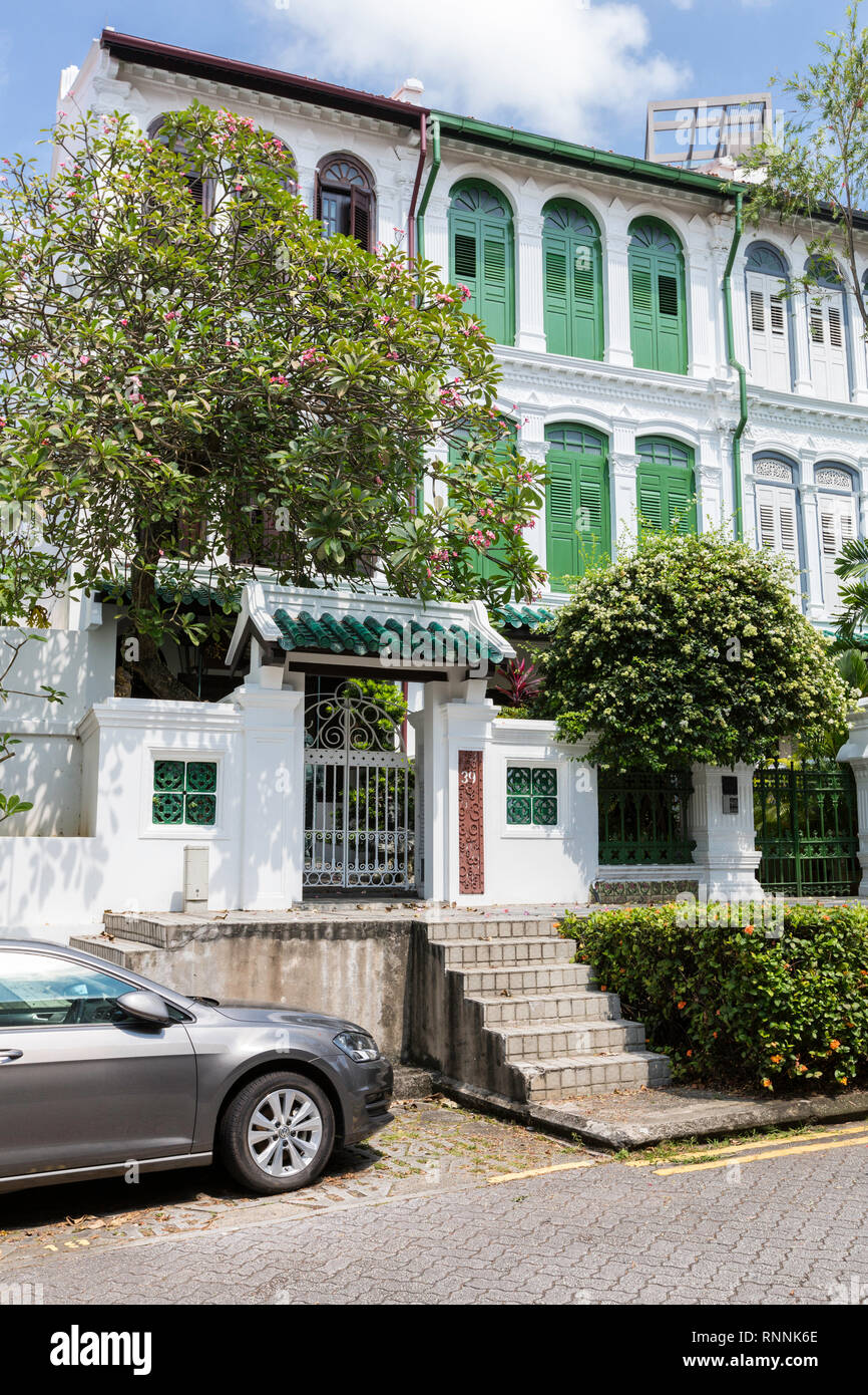 Singapour. Emerald Hill Road, début du xxe siècle, maisons chinoises. Banque D'Images