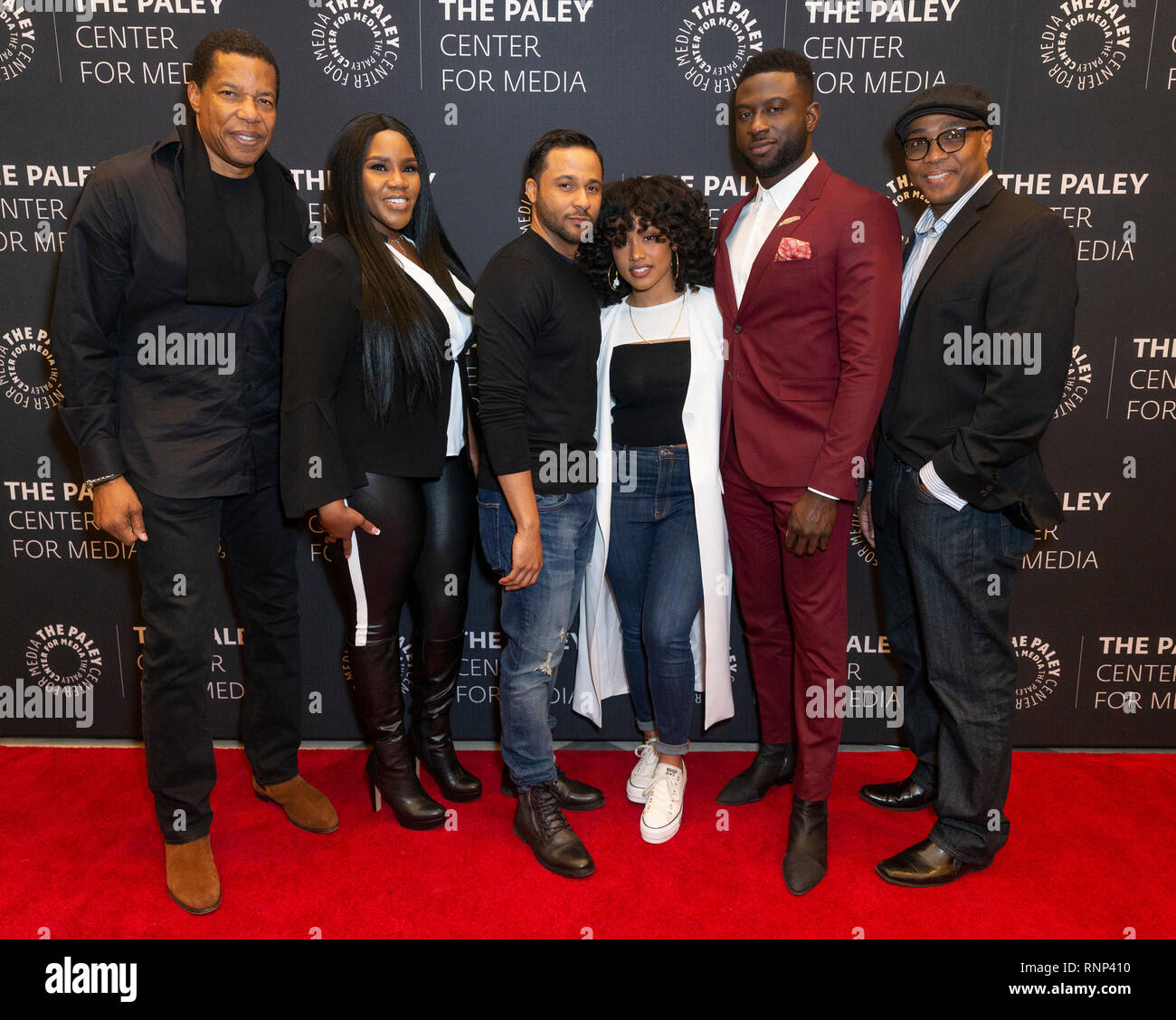 New York, États-Unis. Feb 19, 2019. New York, NY - 19 Février 2019 : Tony Cornelius, Kelly Price, Jason, Dirden Katlyn Nichol, Sinqua Walls, Devon Greggory assister à une soirée avec BET's American Soul à Paley Center for Media Crédit : lev radin/Alamy Live News Banque D'Images