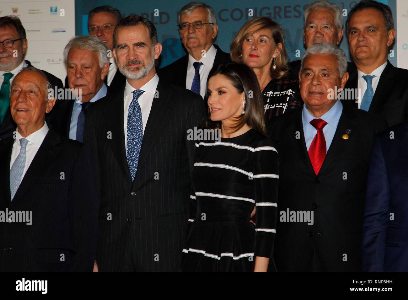 Madrid, Espagne. 20 févr. 2019 Roi d'Espagne Felipe VI et La Reine Letizia Ortiz au cours de la présentation de la "la paix mondiale & Liberté Award' à Madrid le mercredi 20 février 2019, Cordon Cordon Crédit : Presse Presse/Alamy Live News Banque D'Images