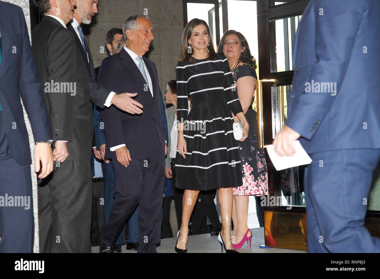 Madrid, Espagne. 20 févr. 2019 Roi d'Espagne Felipe VI et La Reine Letizia Ortiz au cours de la présentation de la "la paix mondiale & Liberté Award' à Madrid le mercredi 20 février 2019, Cordon Cordon Crédit : Presse Presse/Alamy Live News Banque D'Images
