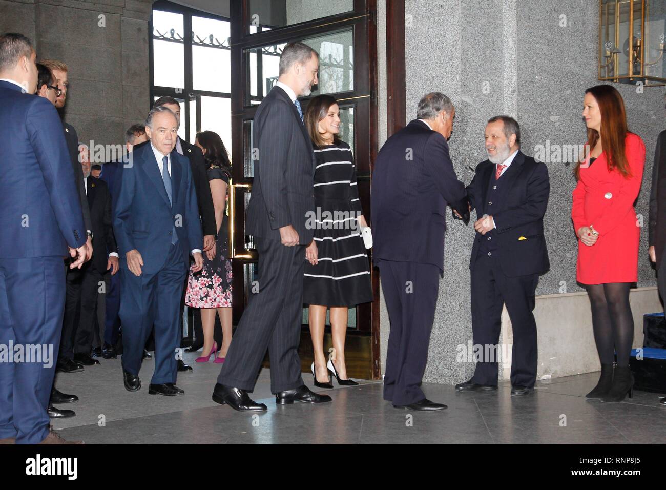 Madrid, Espagne. 20 févr. 2019 Roi d'Espagne Felipe VI et La Reine Letizia Ortiz au cours de la présentation de la "la paix mondiale & Liberté Award' à Madrid le mercredi 20 février 2019, Cordon Cordon Crédit : Presse Presse/Alamy Live News Banque D'Images