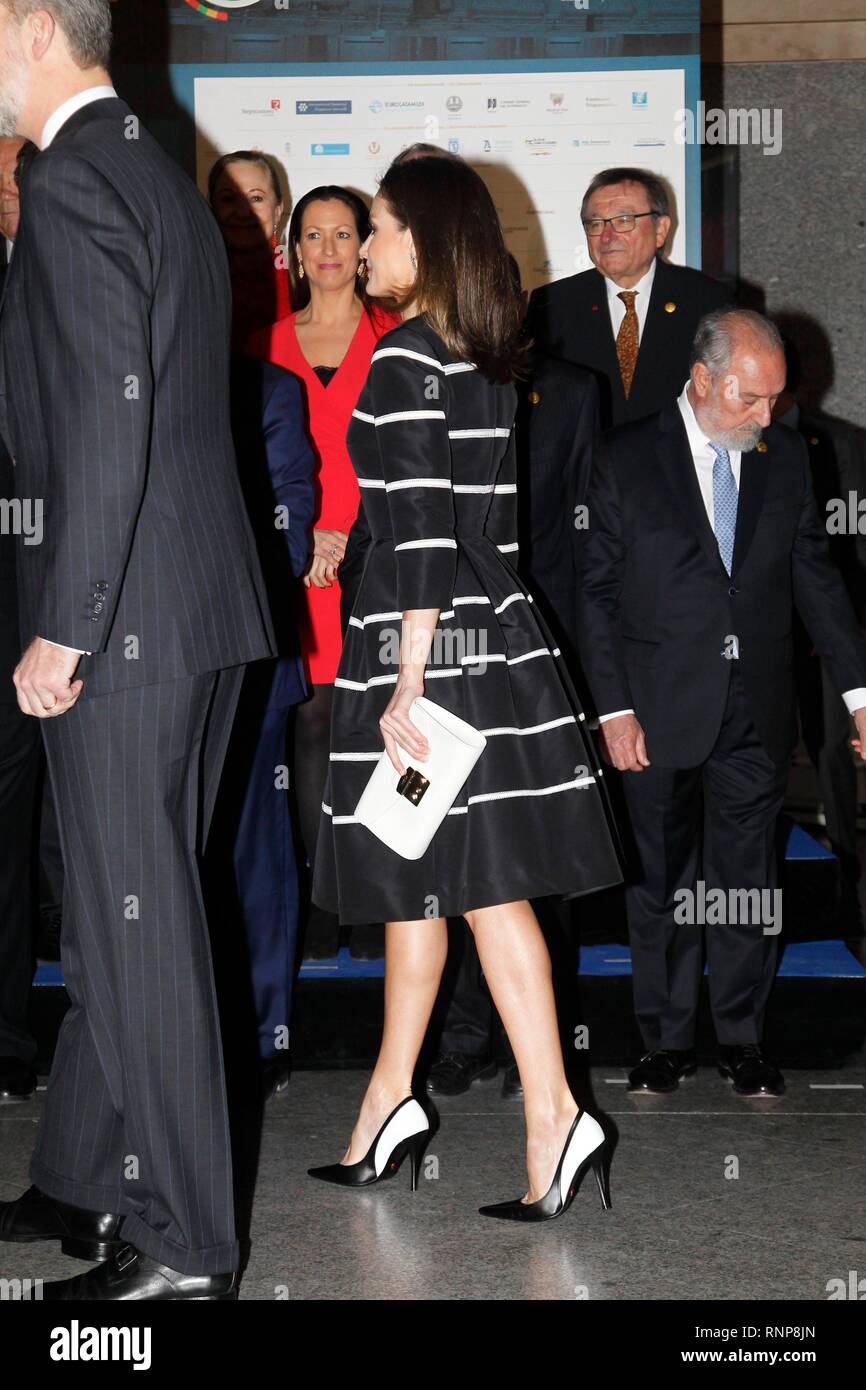 Madrid, Espagne. 20 févr. 2019 Roi d'Espagne Felipe VI et La Reine Letizia Ortiz au cours de la présentation de la "la paix mondiale & Liberté Award' à Madrid le mercredi 20 février 2019, Cordon Cordon Crédit : Presse Presse/Alamy Live News Banque D'Images