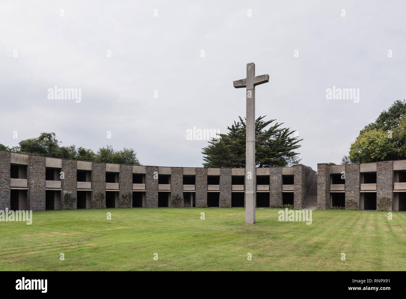 Cimetière militaire allemand Mont-de-Huisnes en Normandie, France Banque D'Images