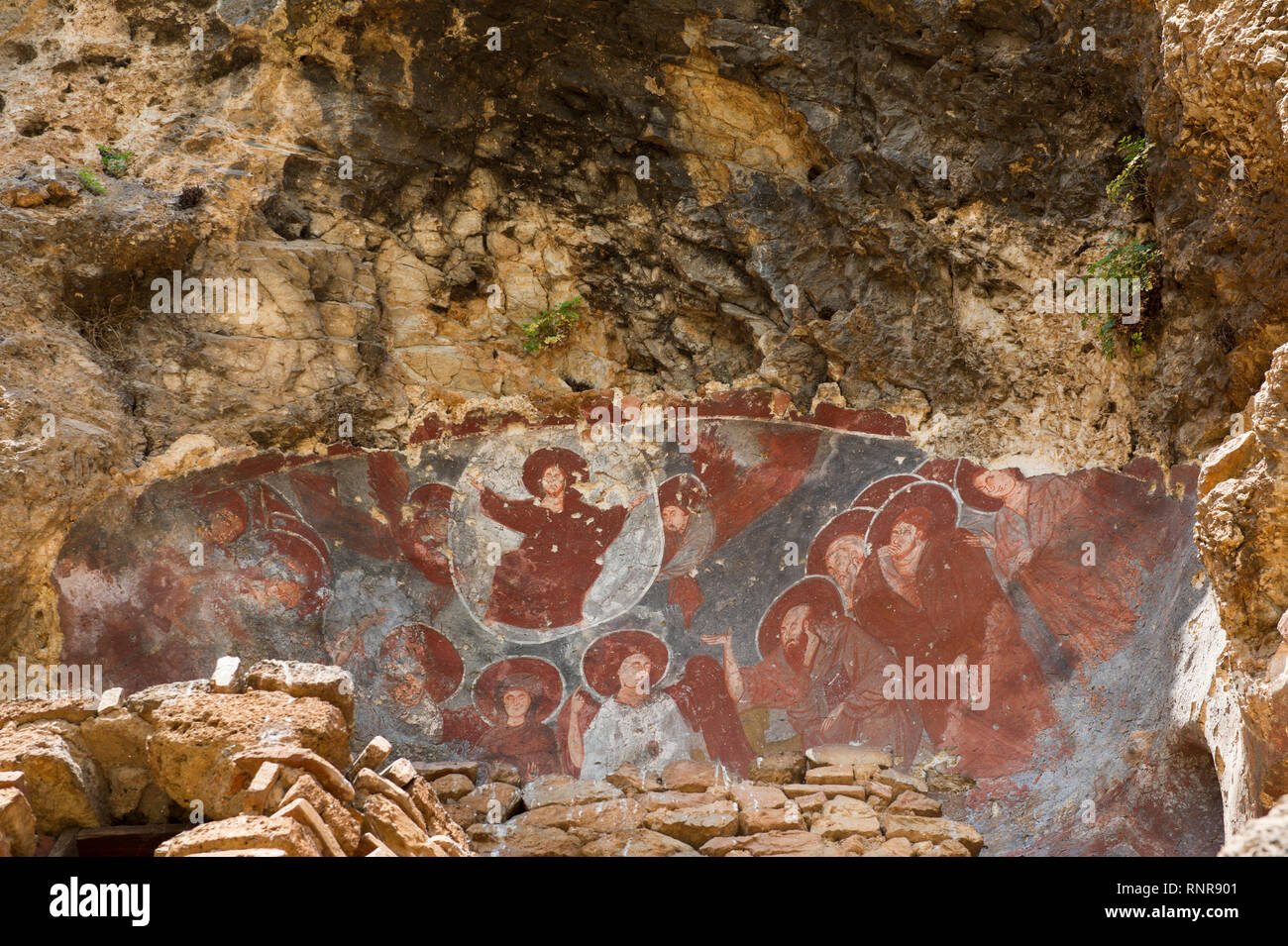 Saint Michel Archange église troglodyte, Radozda, Macédoine Banque D'Images