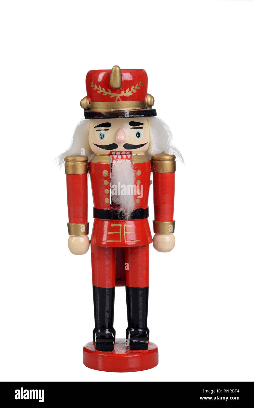 Casse-noisette toy soldier isolated on white Banque D'Images