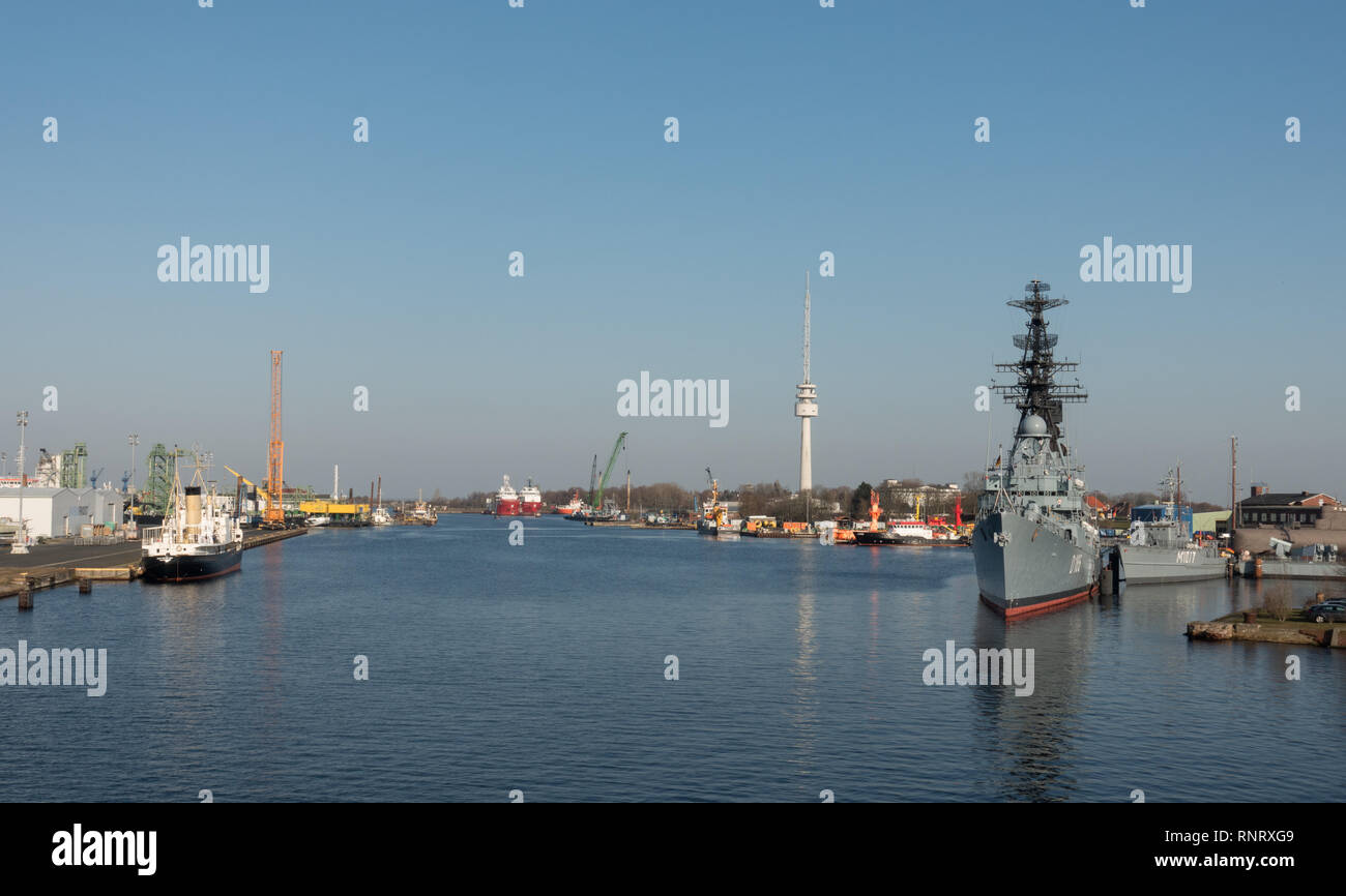 Vieux navires amarrés au musée. Wilhelmshaven. La Basse-Saxe. Allemagne Banque D'Images