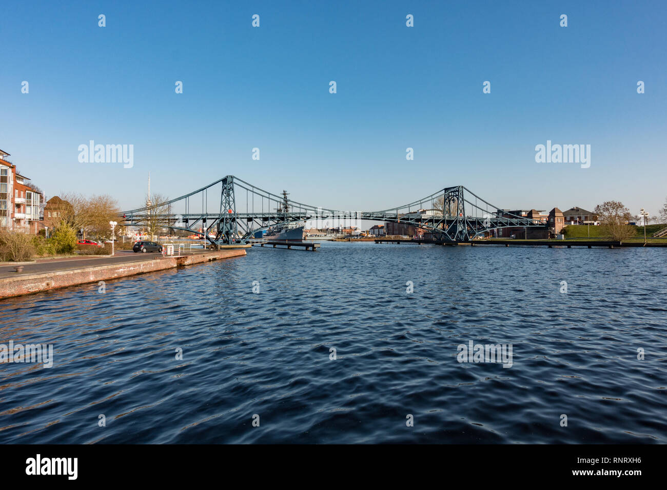 Le Pont de l'empereur Guillaume, Wilhelmshaven. La Basse-Saxe. Allemagne Banque D'Images