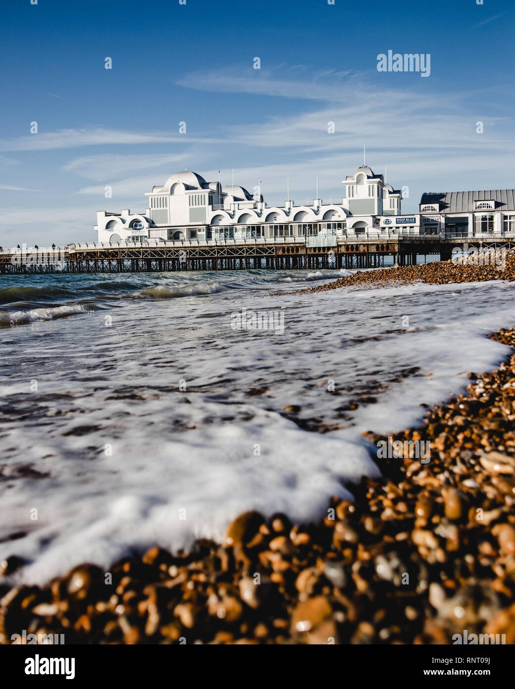 Jetée de South parade, Southsea, Portsmouth, Hampshire, Royaume-Uni Banque D'Images