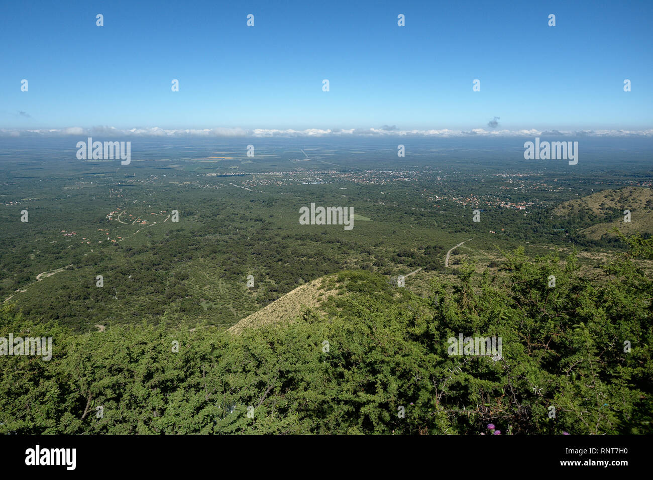 Le point de vue en 'El filo', le haut de la montagne près de Comechingones Merlo, San Luis, Argentine. Banque D'Images