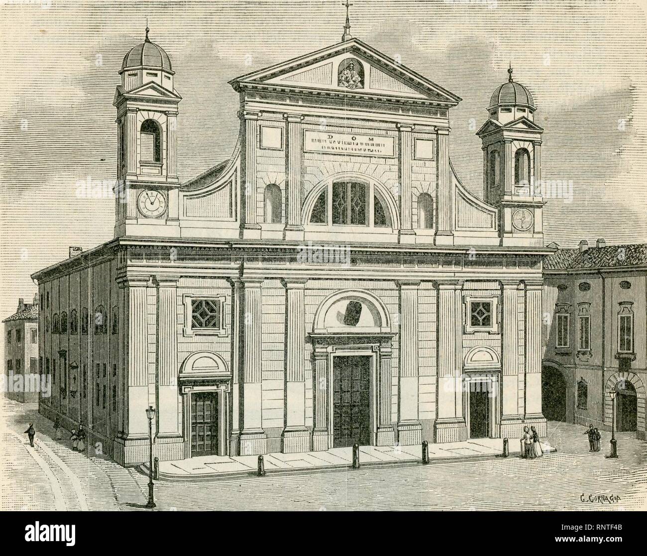 Cattedrale di Tortona. xilografia Banque D'Images