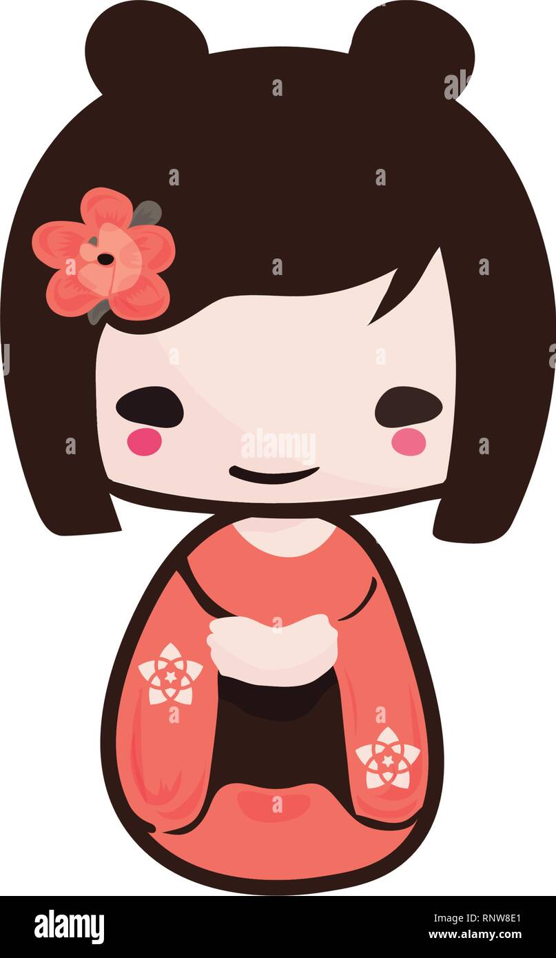 Poupée Japonaise Kawaii Kimono Kokeshi – Sweat à Capuche – Panda & Chat – Style Traditionnel Mignon – Cadeau Parfait Anime Lovers !