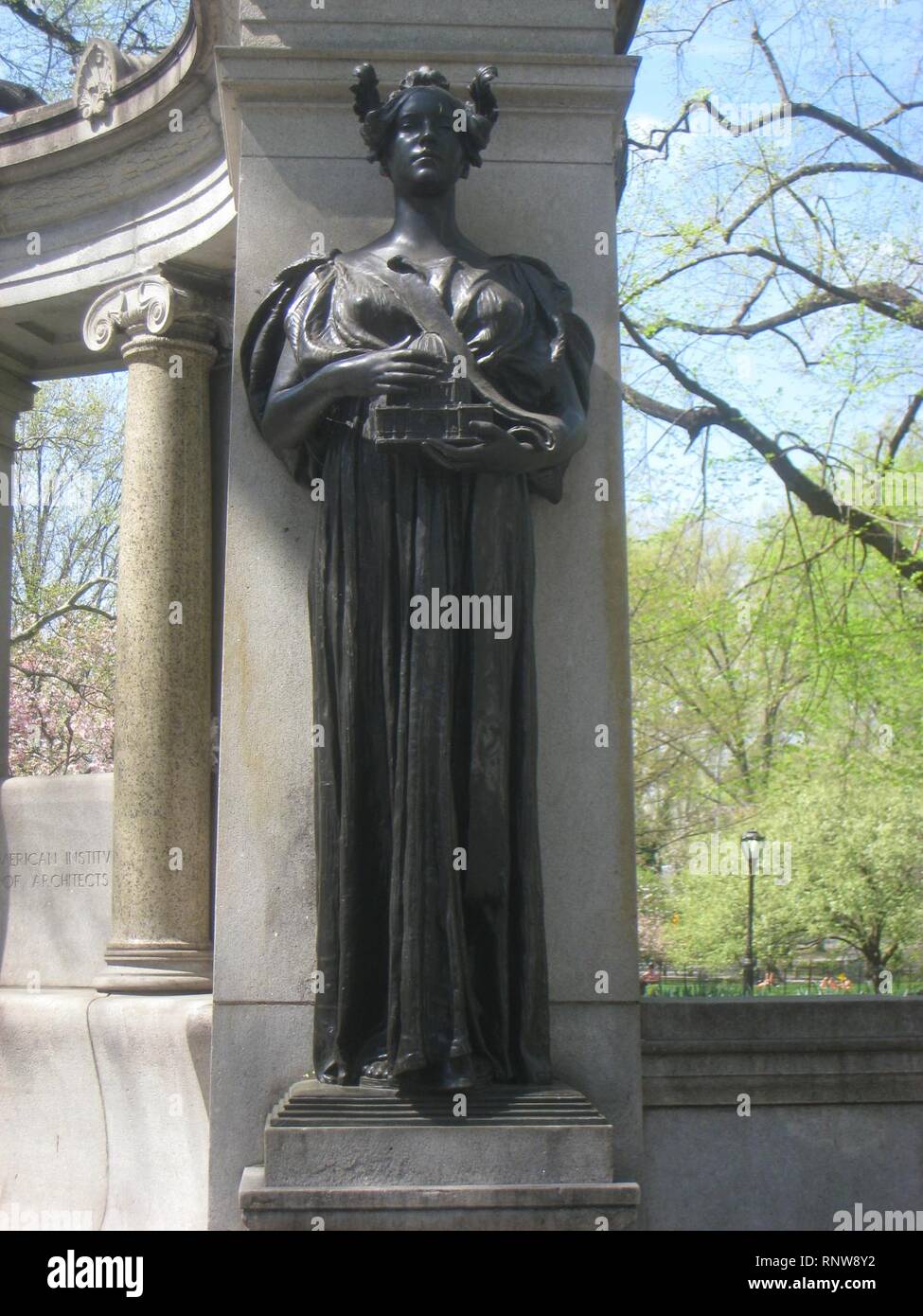 Central Park NYC - Richard Morris Hunt Memorial par Daniel Chester French - Banque D'Images