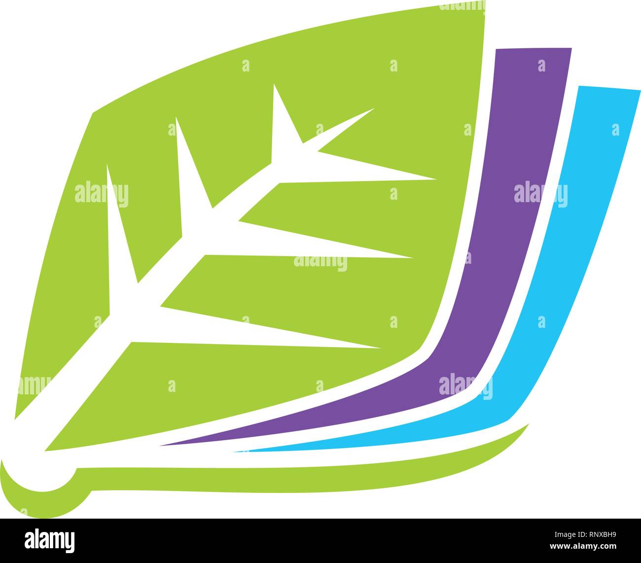 Conception de logo de feuilles isolées modèle vectoriel Illustration de Vecteur