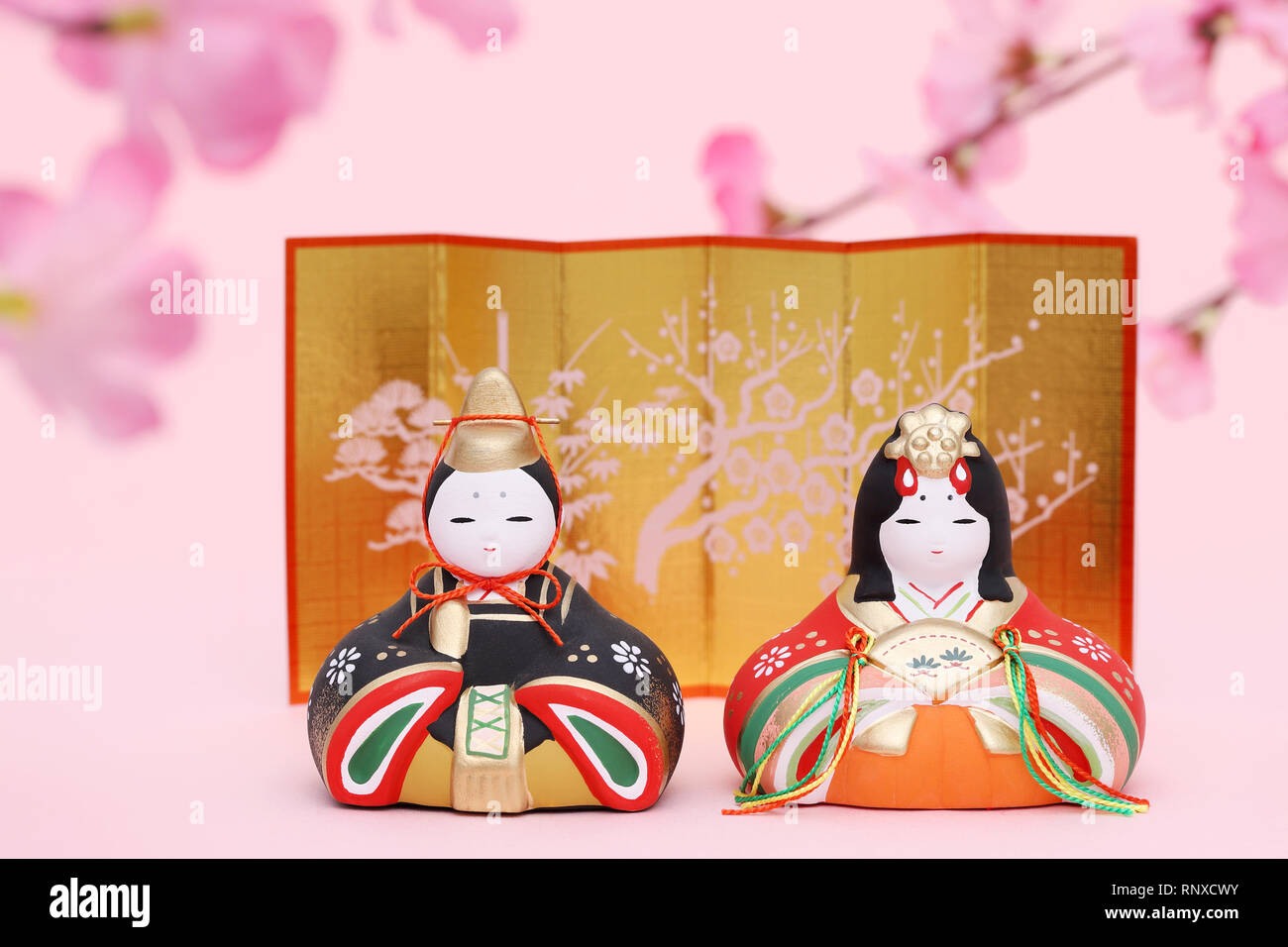 Poupées japonaises traditionnelles utilisées pour un festival pour les filles Banque D'Images