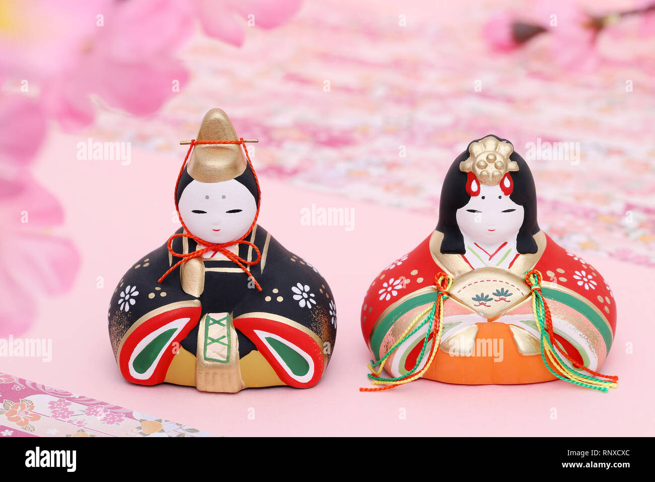 Poupées japonaises traditionnelles utilisées pour un festival pour les filles Banque D'Images