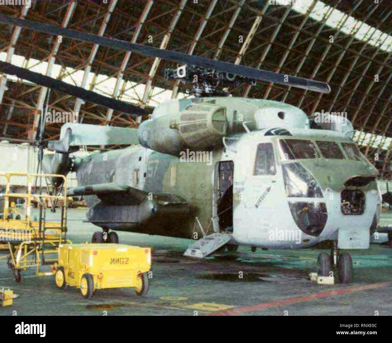 CH-53D'entretien au MCAS Tustin. Banque D'Images